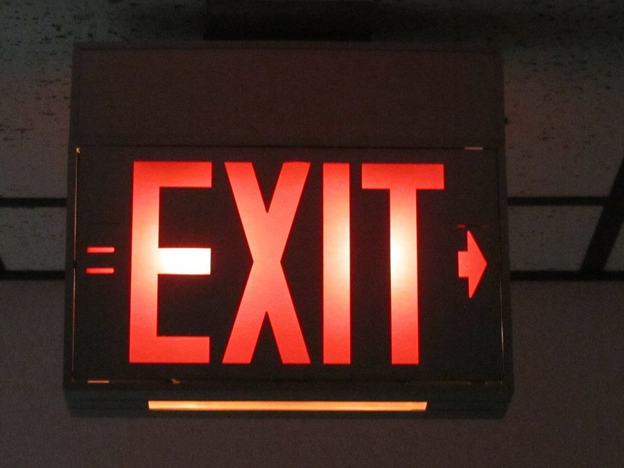 Avoid Holiday Violence store exit sign