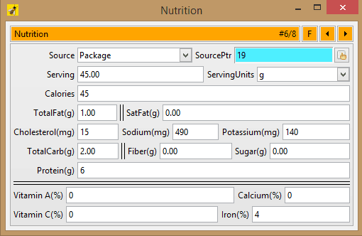 nutrition database