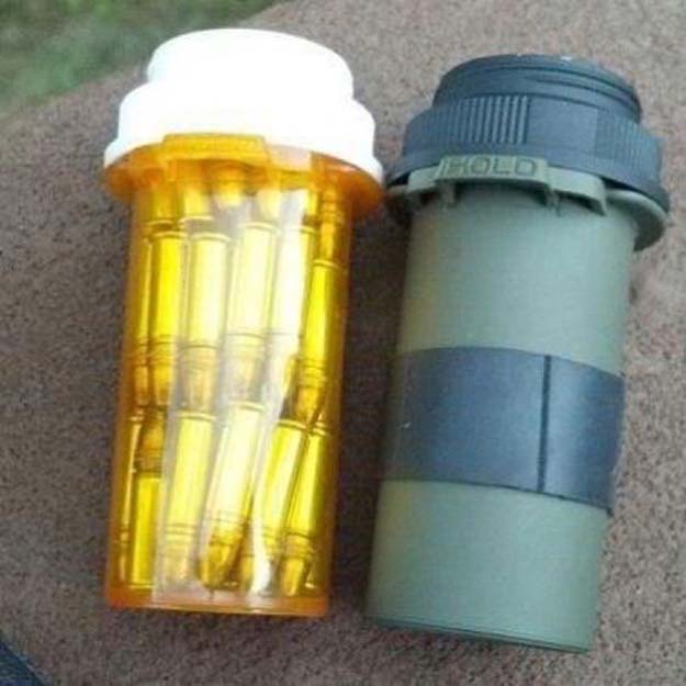 diy pill bottle ammo storage