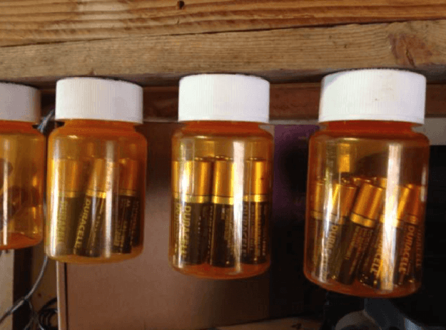 diy pill bottle battery storage