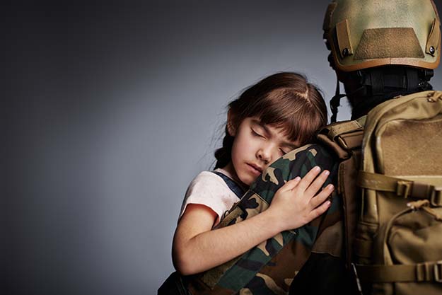 soldier with child