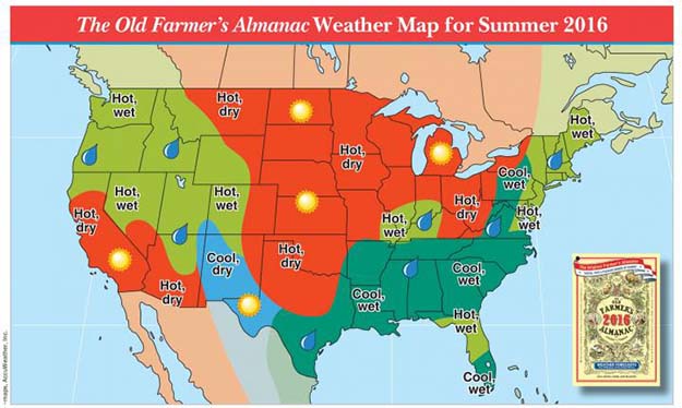 Summer forecast map