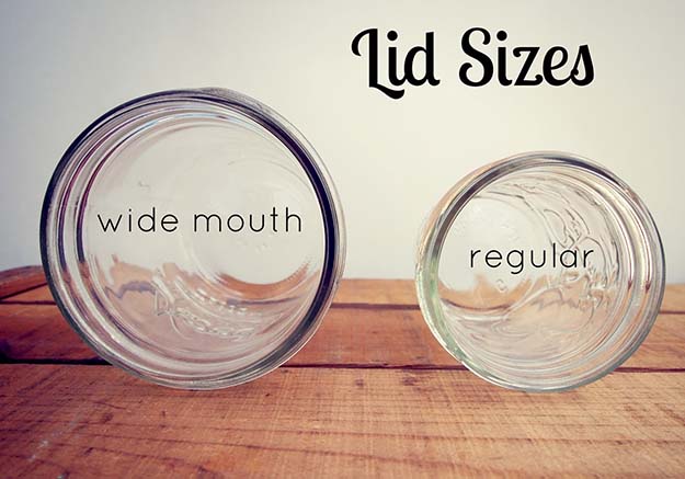 A comparison of wide mouth and regular canning jars.