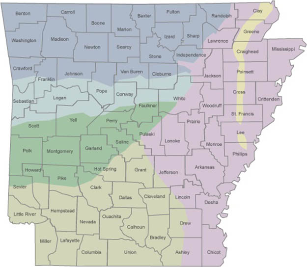 Arkansas Hunting Laws Map