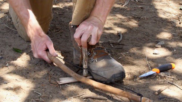 How to Start a Friction Fire Step Six