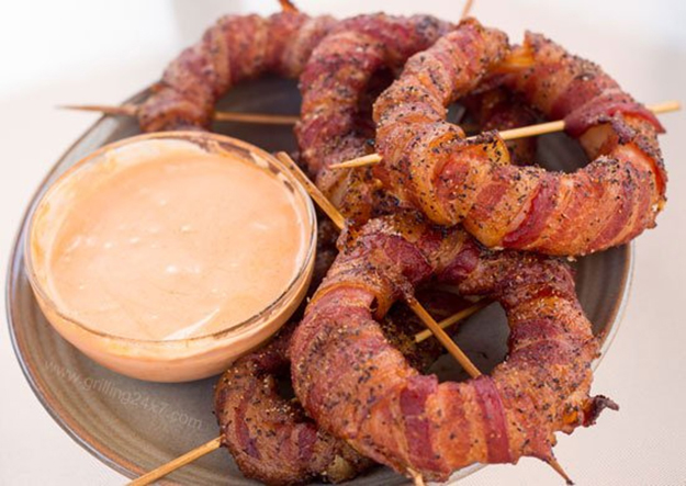 Bacon Wrapped Onion Rings | Homemade Grilling Recipes & Ideas
