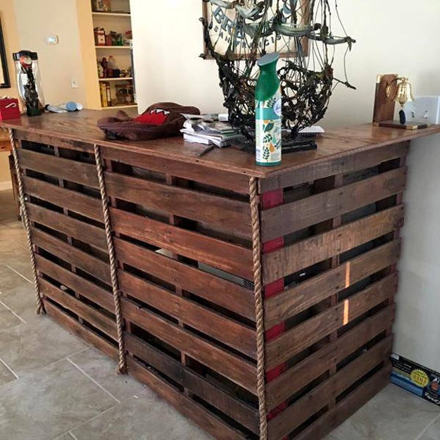 DIY Bar Made out of Shipping Pallets | Is Your Man Cave Badass Enough?