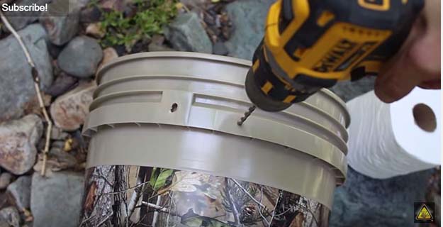 Step 2. Measure Where to Drill a Utility Hole | VIDEO TUTORIAL: DIY Outdoor Toilet
