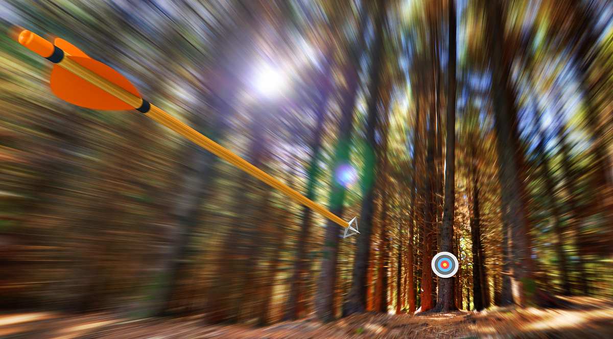Arrow flying to target with radial motion blur | Archery 101: Tips And Tricks For Beginners