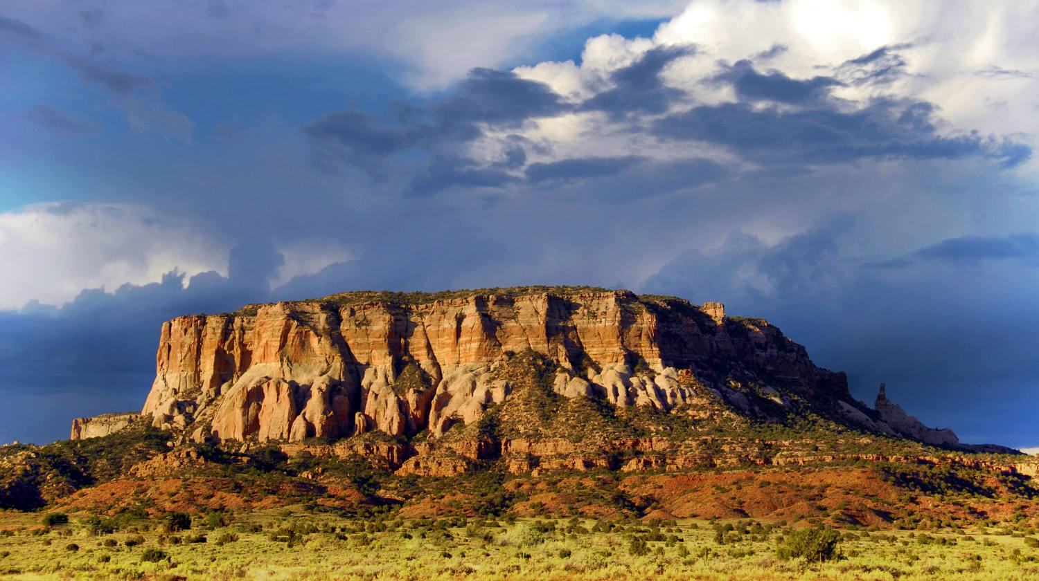Feature | View of the rugged mountain landscape with plants | The Best Campgrounds In New Mexico