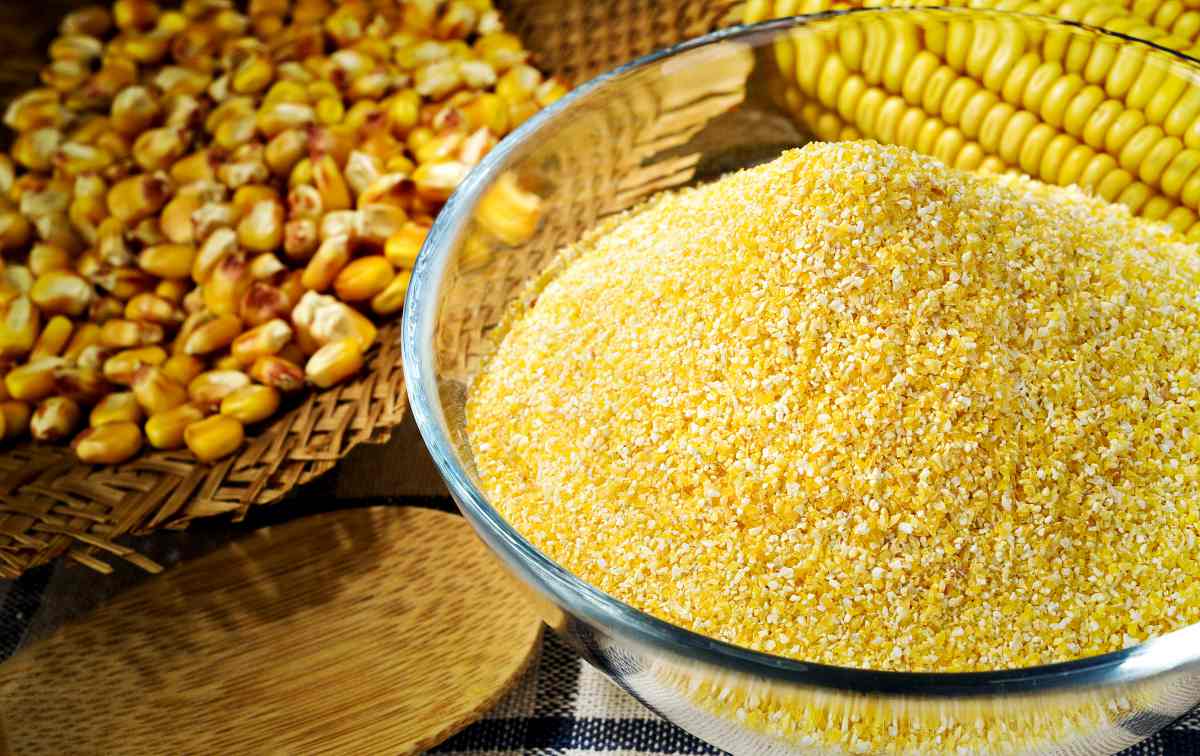 Maize and cornmeal in glass bowl | Fight An Ant Invasion Naturally With These Tips