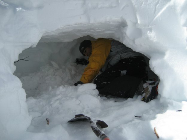 snowcave-part-way-complete Snow Shelter: Learn How to Build a Snow Cave For Winter Survival