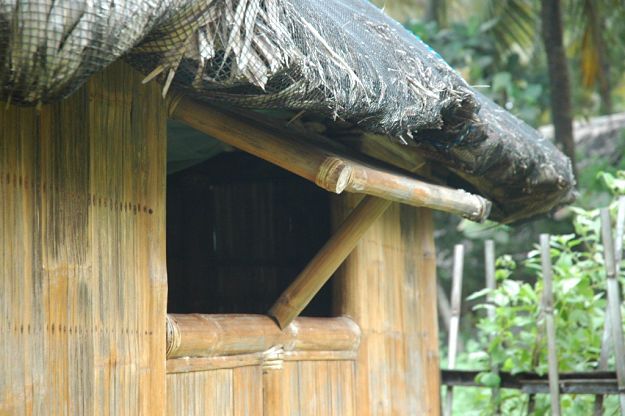 Add the floor, doors, and windows | How To Build A Bamboo House In The Wild | Survival Life Shelter