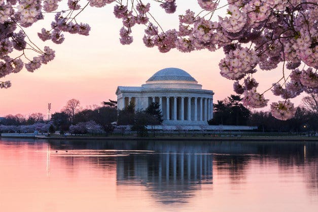Jefferson Memorial at dawn in Washington D.C. | Best Campgrounds In The U.S. 