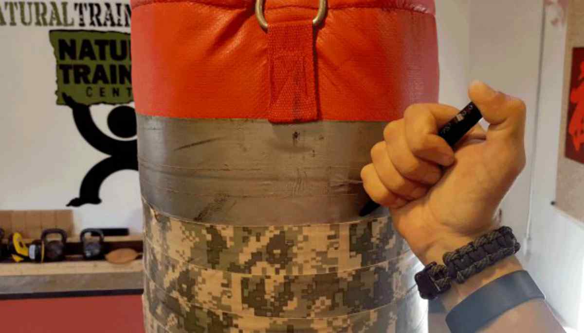 Punchbag using write something using pens | Tactical Pens: They “Ain't” Just For Writing