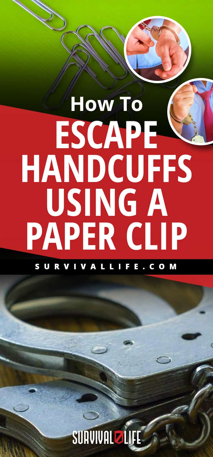 Placard | How To Escape Handcuffs Using A Paper Clip | how to pick handcuffs