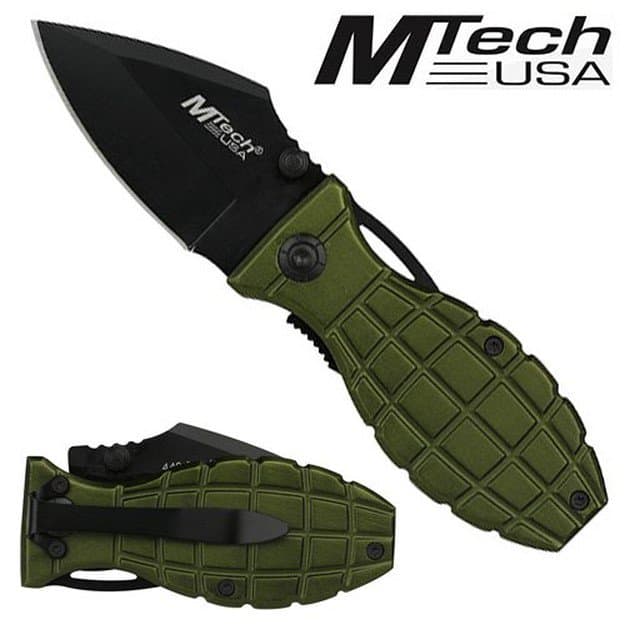 M-Tech Folding Knife Grenade Green | Affordable Cuts | Budget-Friendly Pocket Knives Under $15