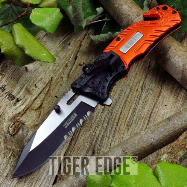 TAC Force Orange EMT Pocket Knife | folding hunting knives
