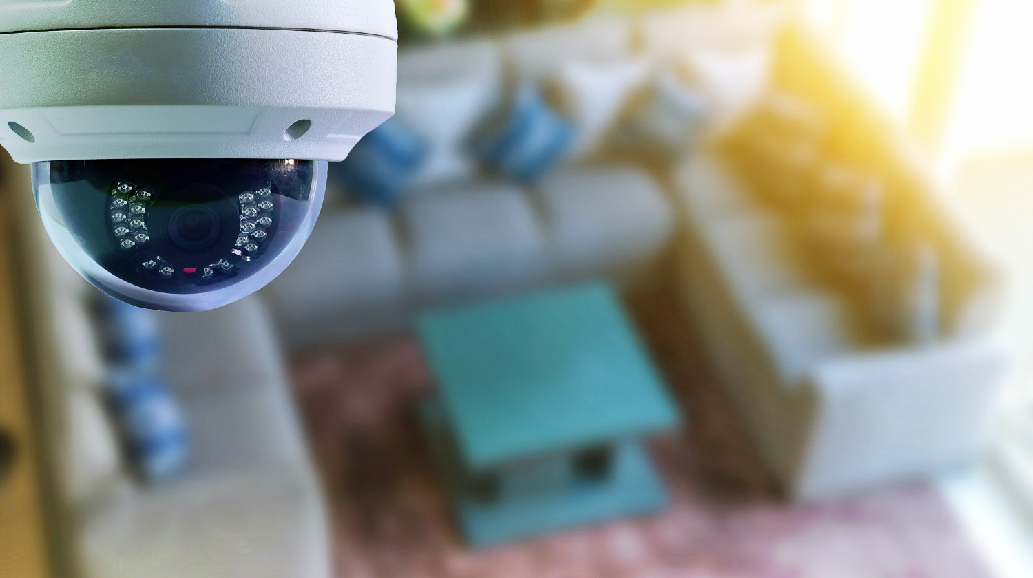 Feature | Selective focus of CCTV in the living room | Proven DIY Home Security Tips To Protect Your Family