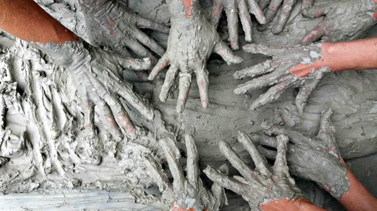 Hands with cement | "Old World" Primitive Survival Skills You'll WISH You Knew Before SHTF