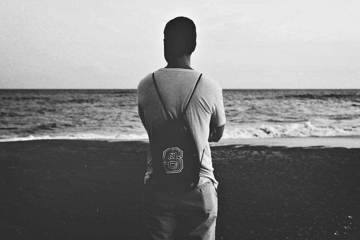 Backview of man black and white portrait | Uses for Paracord That Will Surprise You