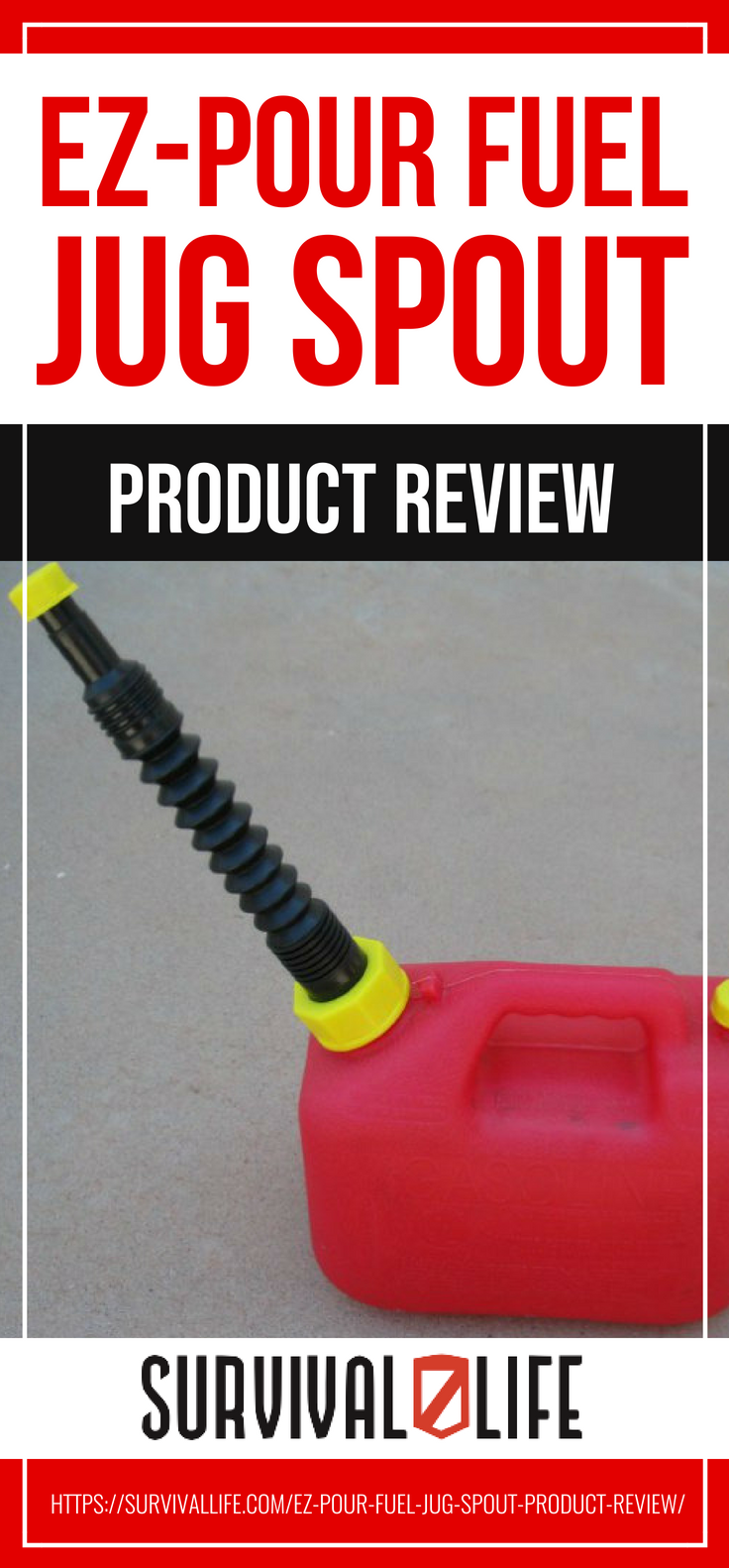 Pinterest Placard | EZ-Pour Fuel Jug Spout Product Review