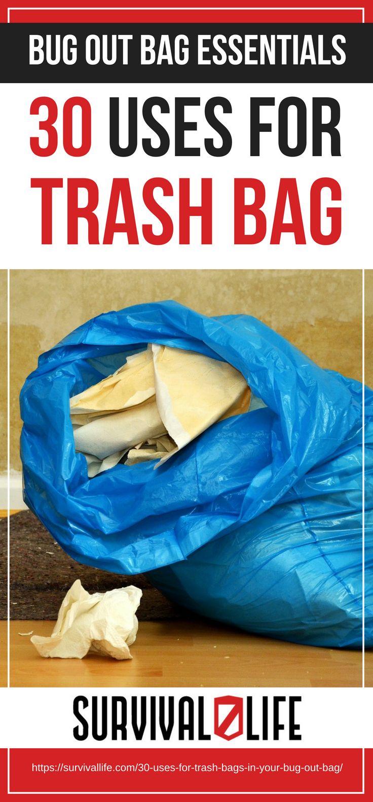 Uses For Trash Bags | Bug Out Bag Essentials | https://survivallife.com/30-uses-for-trash-bags-in-your-bug-out-bag/