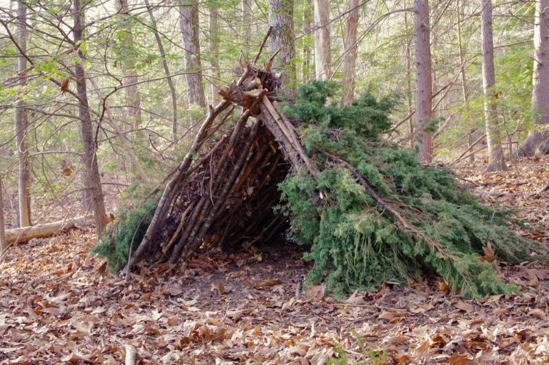 primitive-bushcraft-survival-debris-hut-campfire survival hacks