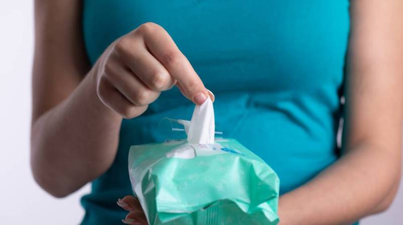 taking baby wipes packaging hygiene procedure Dollar Tree prepper items 