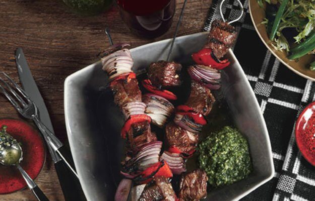 Lamb Kebabs with Mint Pesto | Savory Campfire Recipes For Delicious Meals Outdoors