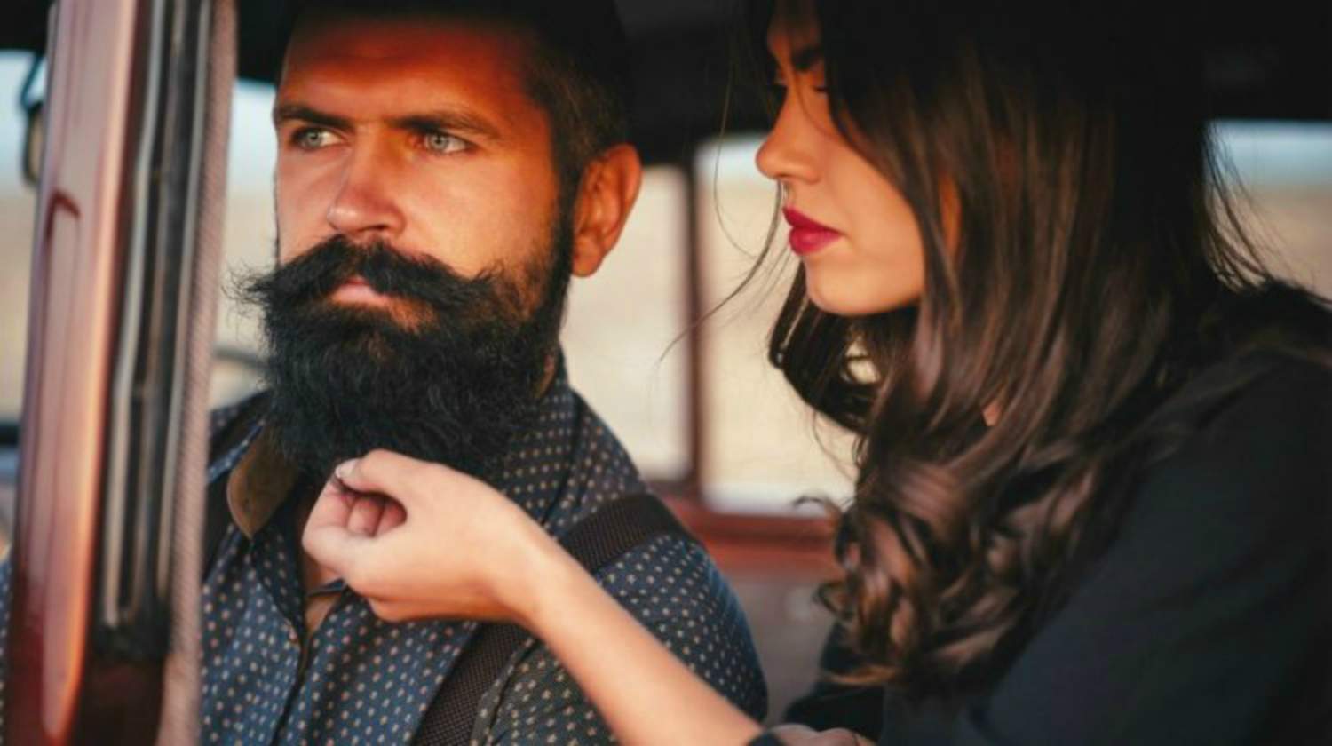 Feature | woman admiring man's beard | Types Of Beards That Women Love To See On Men