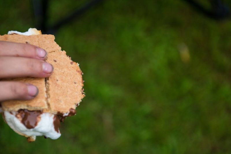 child-hand-dirty-nails-outdoors-holding | smores