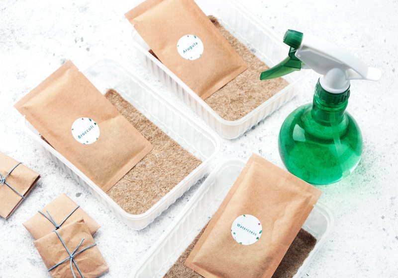 microgreen planting kits packs seeds plastic | prepper food