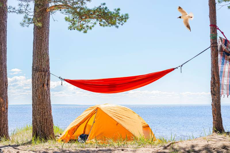 Tent-hammock-on-the-beach-tent-tourist-camping