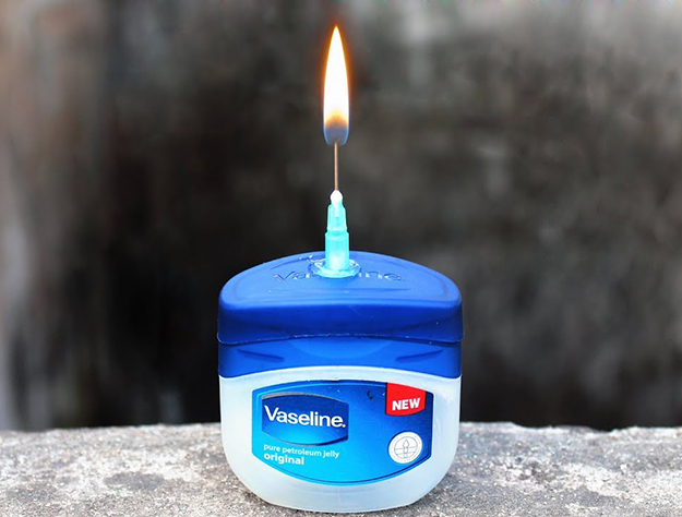 Create a Candle | Survival Uses for Vaseline