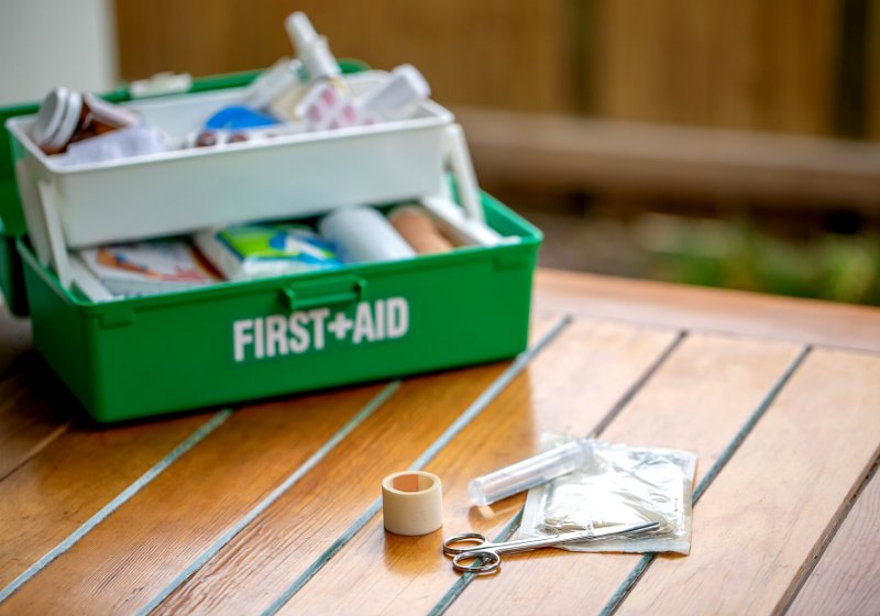 first aid kit on table garden | how to make new year resolution