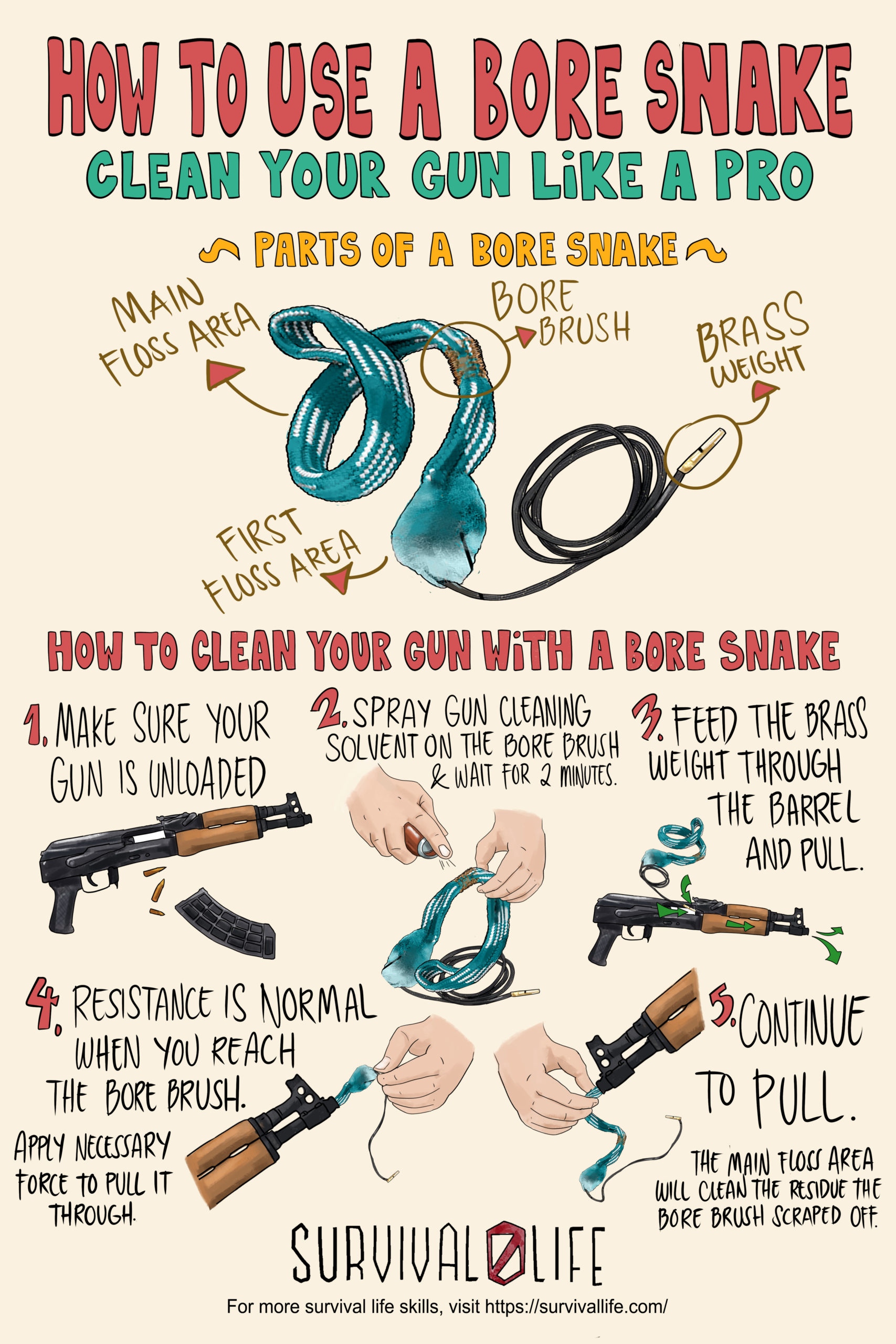 How to Use A Bore Snake | Bore Snake | infographic
