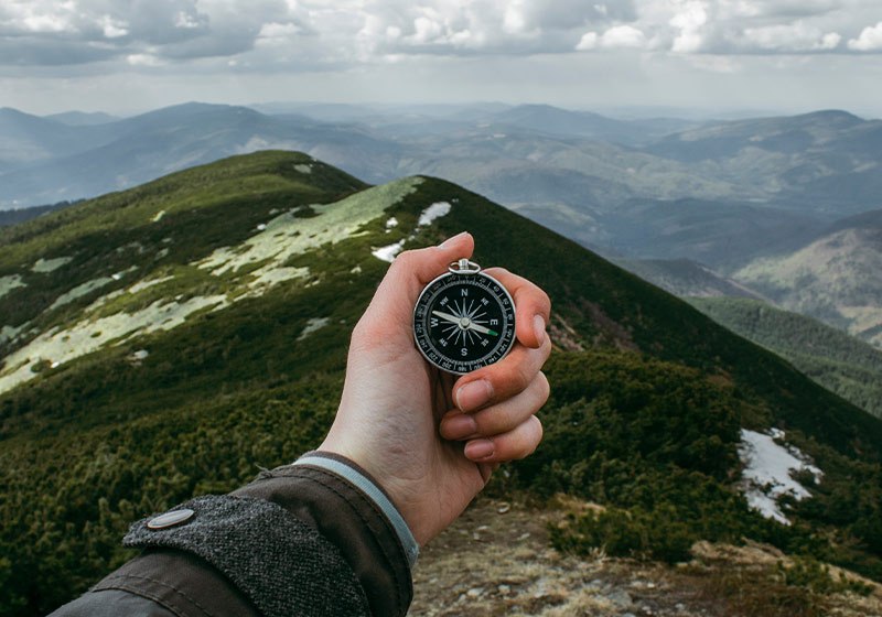 checking compass | last minute backpacking checklist 