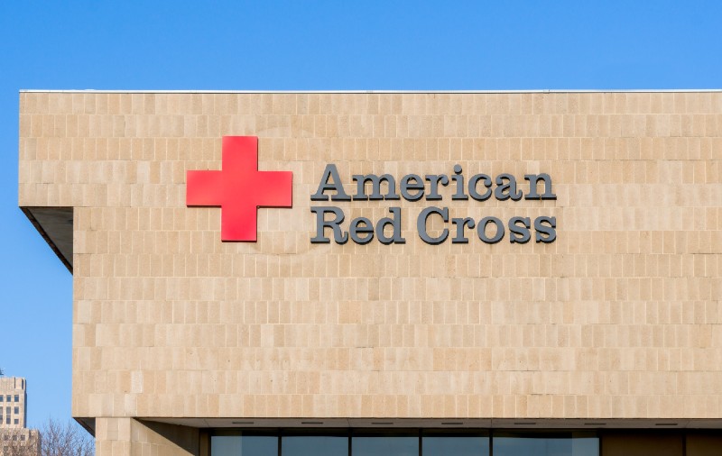 American Red Cross exterior sign and logo-first aid kits