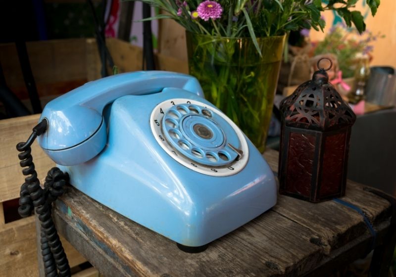 Blue vintage phone Storm safety kit SS