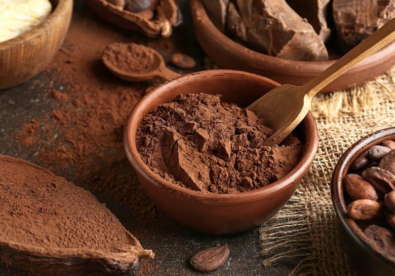 Bowl with cocoa powder on table Foods to stock up on SS