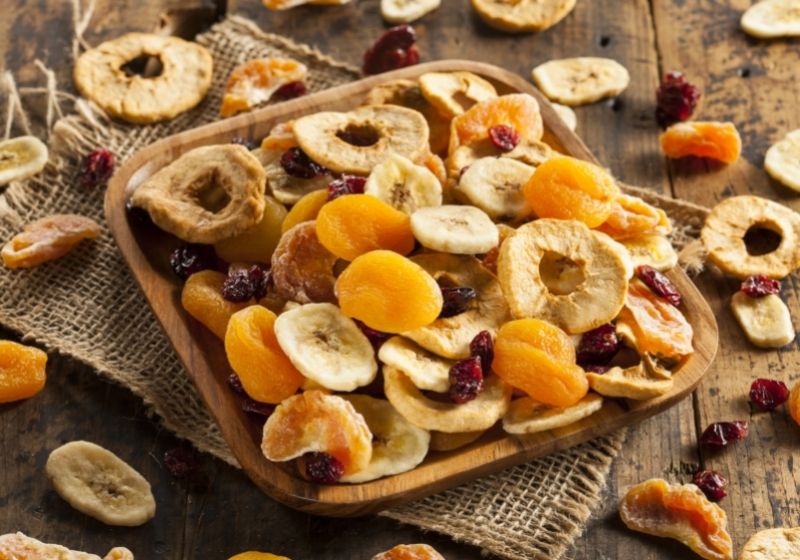 Organic Healthy Assorted Dried Fruit on a Plate Foods to stock up on SS