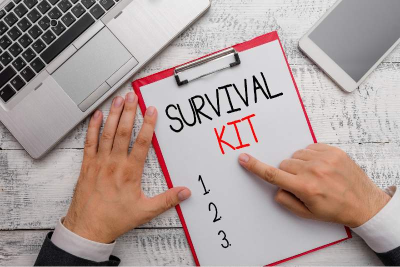 Writing-note-showing-Survival-Kit.-Business-photo-showcasing-Emergency-Equipment-Collection-of-items-to-help-someone-BUDGET-SURVIVAL-KIT