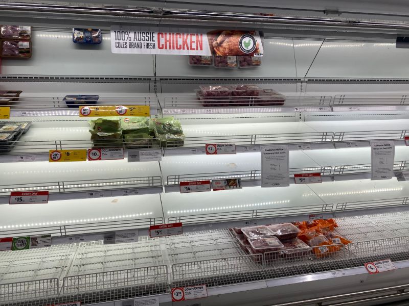 Empty poultry aisle | Beef shortage