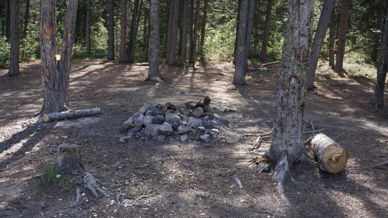 Remains of a bonfire in a Yukon forest in Canada-Types of Campfires