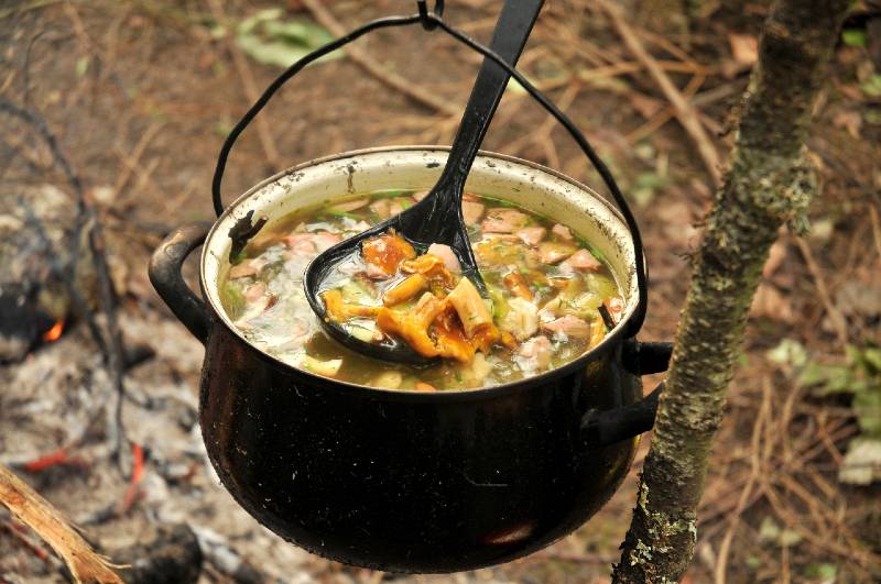mushroom soup-camping food on a budget