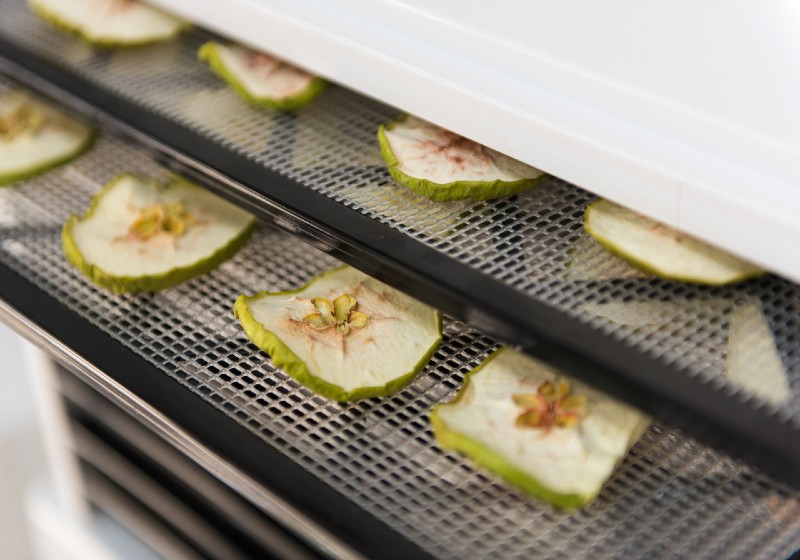 Dehydrating Sliced Granny Smith Apples in Excalibur | good foods to dehydrate