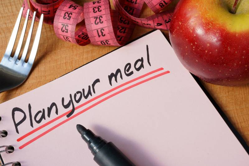Diary with a record plan your meal on a table-Simple Packing Tips