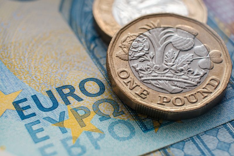 British one pound coin placed top Euro banknote | What to own when the dollar collapses