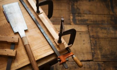 Clamped pieces of wood with c-clamps and bar clamp | Japanese Saw | Your Ultimate Guide to Japanese Saws | featured